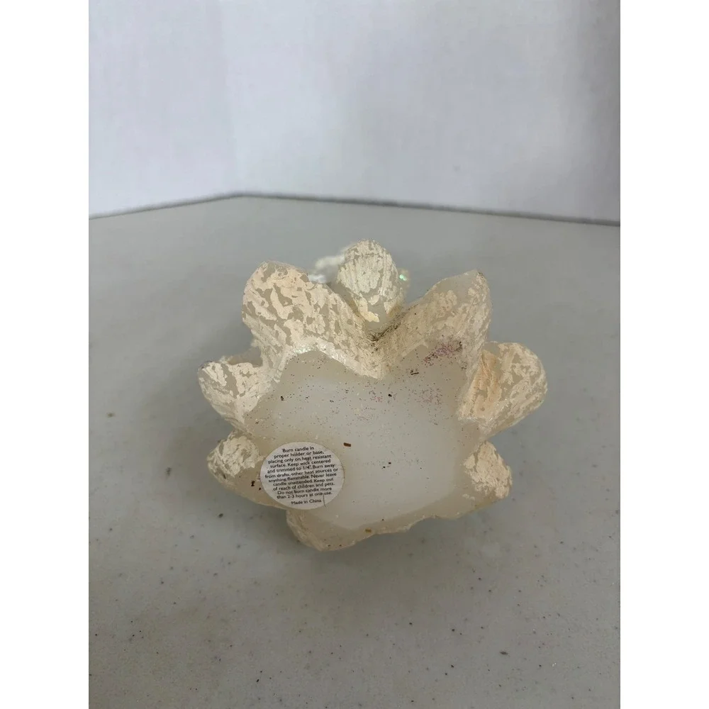 Iridescent Frosted Christmas Tree Candle White‎ Sparkle Winter Holiday Decor